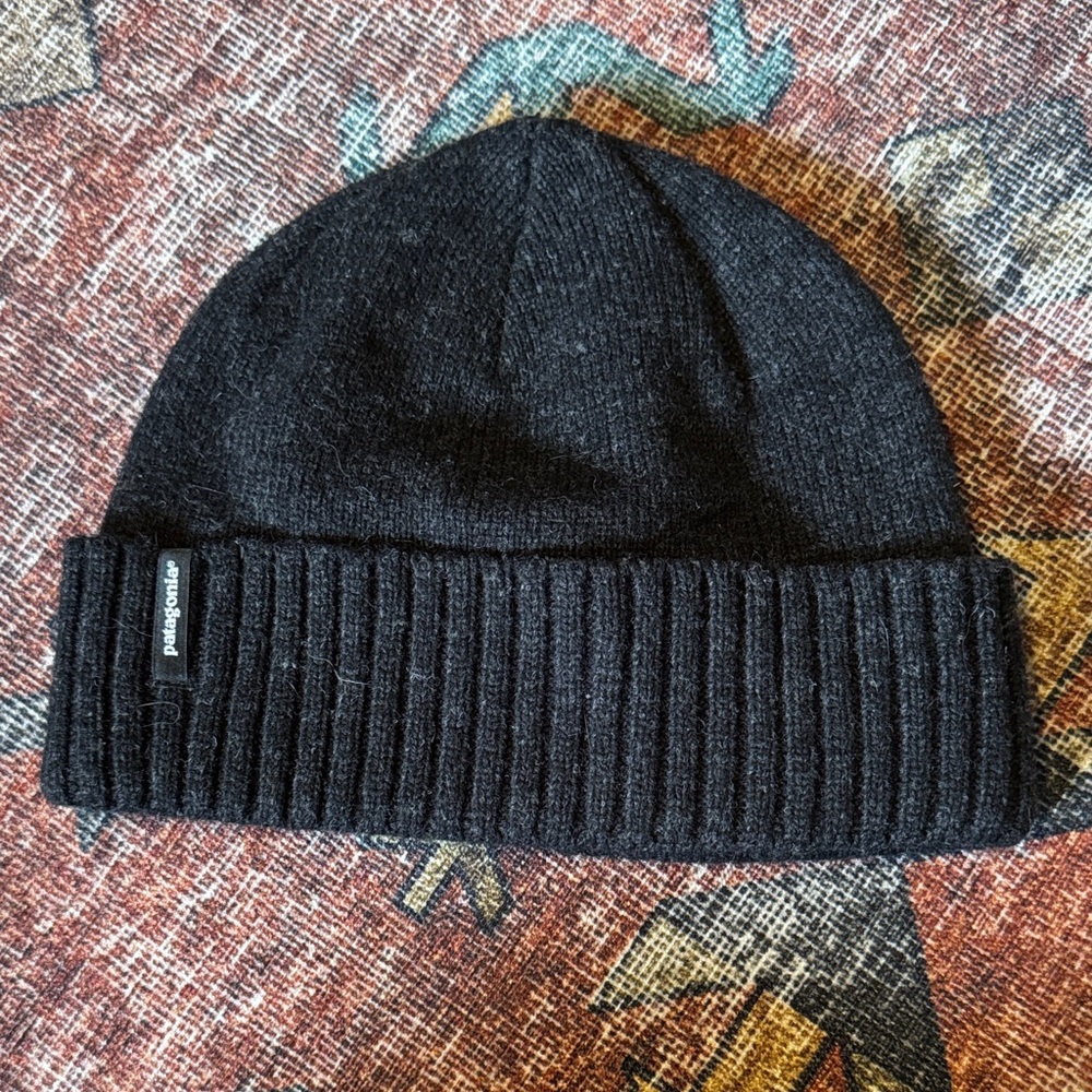 Patagonia Black Ribbed Beanie
